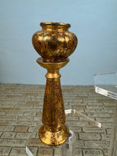 Load image into Gallery viewer, Dollhouse Miniature ~ Artisan Rachel Mundy Handmade Porcelain Gold Jardiniere Planter UK