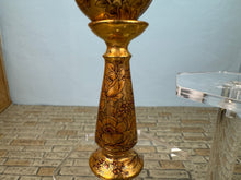 Load image into Gallery viewer, Dollhouse Miniature ~ Artisan Rachel Mundy Handmade Porcelain Gold Jardiniere Planter UK