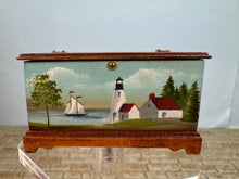 Load image into Gallery viewer, Vintage Artisan Therese Bahl Signed OOAK Handpainted Lighthouse Chest