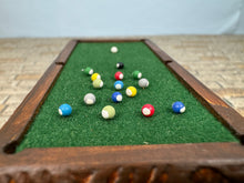 Load image into Gallery viewer, Vintage Half Scale Artisan RAE 1981 Handmade Wooden Pool Table With 2 Sticks