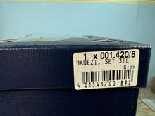 Load image into Gallery viewer, Reutter Porcelain Germany 3 Piece Blue & Gold Bathroom Set New In Box