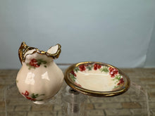 Load image into Gallery viewer, Dollhouse Miniature ~ Artisan Ni-Glo Handmade Porcelain Pitcher & Plate Set