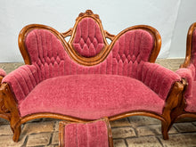 Load image into Gallery viewer, Dollhouse Miniature ~ Vintage Artisan Pat Leonetta Handmade Victorian 4 Piece Sofa & Chair Set