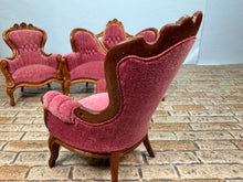 Load image into Gallery viewer, Dollhouse Miniature ~ Vintage Artisan Pat Leonetta Handmade Victorian 4 Piece Sofa & Chair Set