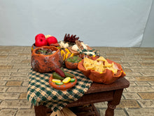Load image into Gallery viewer, Dollhouse Miniature ~ Artisan Handmade Taco Prep Table Mexican Food