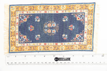 Load image into Gallery viewer, Dollhouse Miniature ~ Blue & Peach Petit Point Rug by Ursula Sauerberg 5" x 8 5/8"