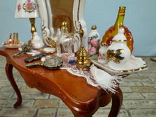 Load image into Gallery viewer, Dollhouse Miniature ~ Decorated 2 Piece Women's Vanity & Chair Set Reutter Porcelain Germany