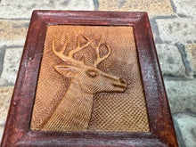 Load image into Gallery viewer, Vintage 1981 Artisan Signed Handmade Punched Leather Deer Artwork