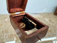 Load image into Gallery viewer, Dollhouse Miniature ~ Artisan Handmade Wooden Shoe Shine Cleaning Shinebox
