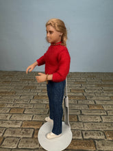 Load image into Gallery viewer, Dollhouse Miniature ~ Artisan Handmade Hand Sculpted Modern Woman Doll Wearing Gold Jewelry & White Sneakers