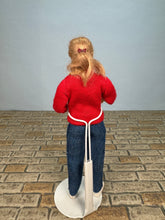 Load image into Gallery viewer, Dollhouse Miniature ~ Artisan Handmade Hand Sculpted Modern Woman Doll Wearing Gold Jewelry & White Sneakers