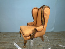Load image into Gallery viewer, Vintage Half Scale Artisan Y. Persel 1981 Handmade Leather Wingback Chair