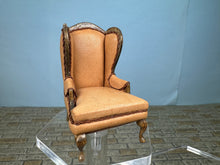 Load image into Gallery viewer, Vintage Half Scale Artisan Y. Persel 1981 Handmade Leather Wingback Chair