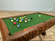 Load image into Gallery viewer, Vintage Half Scale Artisan RAE 1981 Handmade Wooden Pool Table With 2 Sticks