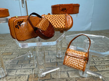 Load image into Gallery viewer, Dollhouse Miniature ~  Artisan Signed Handmade 7 Piece Leather Luggage Set