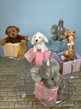 Load image into Gallery viewer, Dollhouse Miniature ~ Artisan Handmade Stuffed Animal Present Boxes