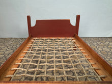 Load image into Gallery viewer, Dollhouse Miniature ~ Vintage Artisan Bearly Big Enough 2004 Handmade Red Bed Frame