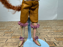 Load image into Gallery viewer, Dollhouse Miniature ~ Artisan Handmade Party Cat in Boots Doll Wearing Purple Hat - Anthropomorphic