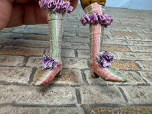 Load image into Gallery viewer, Dollhouse Miniature ~ Artisan Handmade Party Cat in Boots Doll Wearing Purple Hat - Anthropomorphic