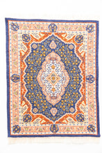 Load image into Gallery viewer, Blue & Dark Pink Petit Point Rug by Ursula Sauerberg