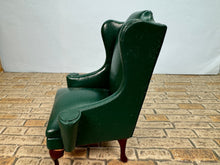 Load image into Gallery viewer, Vintage Artisan RSJ Handmade Green Leather Wingback Chair