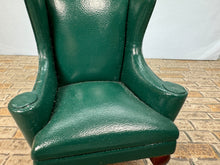 Load image into Gallery viewer, Vintage Artisan RSJ Handmade Green Leather Wingback Chair