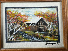Load image into Gallery viewer, Dollhouse Miniature ~ Artist Signed 1999 Log Cabin Autumn Painting OOAK