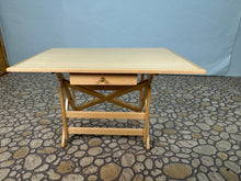Load image into Gallery viewer, Vintage 2003 Handmade Artisan Victor Franco Folding Work Table With Drawer