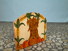 Load image into Gallery viewer, Dollhouse Miniature ~ Vintage 2001 Artisan Barbara Hill Handmade Painted Pumpkins Halloween Fireplace Screen