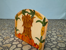 Load image into Gallery viewer, Dollhouse Miniature ~ Vintage 2001 Artisan Barbara Hill Handmade Painted Pumpkins Halloween Fireplace Screen