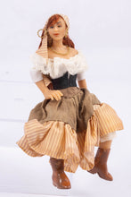 Load image into Gallery viewer, Dollhouse Miniature ~ Handmade & Sculpted Doll in Ethnic Clothing - Traveler