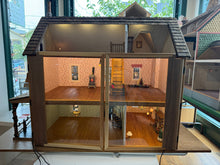 Load image into Gallery viewer, Dollhouse Miniature - Ponderosa Log Cabin Christmas Dollhouse Electrified With Working Train