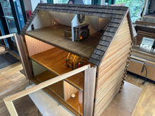 Load image into Gallery viewer, Dollhouse Miniature - Ponderosa Log Cabin Christmas Dollhouse Electrified With Working Train