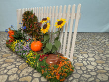 Load image into Gallery viewer, Dollhouse Miniature ~ Artisan Judy Travis Handmade Decorated Halloween / Fall Flowers & Pumpkin Fence