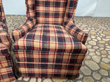 Load image into Gallery viewer, Dollhouse Miniature ~ Vintage Artisan Handmade Chair Set With Handmade Afghan Throw Blanket