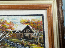 Load image into Gallery viewer, Dollhouse Miniature ~ Artist Signed 1999 Log Cabin Autumn Painting OOAK