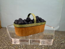 Load image into Gallery viewer, Dollhouse Miniature ~ Vintage 1999 Artisan Gail Wise Handmade Plum Basket