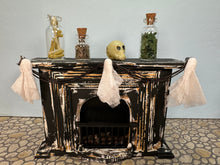 Load image into Gallery viewer, Dollhouse Miniature ~ Artisan Handmade Decorated Halloween Fireplace