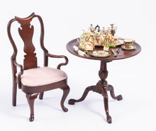 Load image into Gallery viewer, Dollhouse Miniature ~ David Booth Queen Anne Arm Chair with Pink Cushion - Lee Lefkowitz Estate