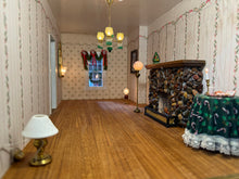 Load image into Gallery viewer, Dollhouse Miniature - Ponderosa Log Cabin Christmas Dollhouse Electrified With Working Train