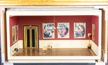 Load image into Gallery viewer, Dollhouse Miniature ~ Renaissance Man Roombox by Liz LeBosse with Scott's Lighting Chandelier - From Lee Lefkowitz Estate