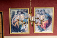 Load image into Gallery viewer, Dollhouse Miniature ~ Renaissance Man Roombox by Liz LeBosse with Scott's Lighting Chandelier - From Lee Lefkowitz Estate