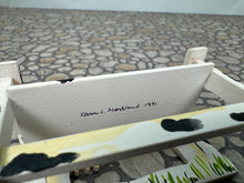 Load image into Gallery viewer, Dollhouse Miniature ~  Vintage 1991 IGMA Artisan Karen Markland Handmade Hand Painted Cow Bench