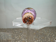 Load image into Gallery viewer, Dollhouse Miniature ~ Artisan Handmade Hand Painted Porcelain Purple Fruit Tree Flower Vase Signed