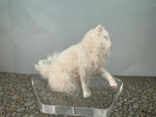 Load image into Gallery viewer, Dollhouse Miniature ~  Artisan Handmade OOAK White Cat Raising Paw