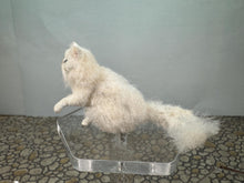 Load image into Gallery viewer, Dollhouse Miniature ~  Artisan Handmade OOAK White Cat Raising Paw