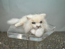 Load image into Gallery viewer, Dollhouse Miniature ~  Artisan Handmade OOAK White Cat Laying Down