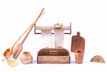 Load image into Gallery viewer, Dollhouse Miniature ~  Wooden Old Fashioned Kitchen Accessories Lot  - Johnston Estate