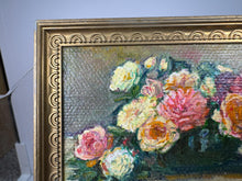 Load image into Gallery viewer, Dollhouse Miniature ~ Vintage Artist Mincer "Roses In A Bowl" Henri Fantin-Latour Reproduction Painting