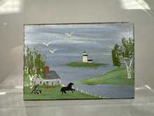 Load image into Gallery viewer, Dollhouse Miniature ~ Vintage Artist Pam Friend 1987 Lighthouse Coastal Signed Original Painting